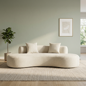 Sofá Moderno Curvo de Tela Tapizado, Sillón Minimalista para Sala de Estar, Recepción, Hotel, Villa - Product Image 4