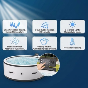 <span class=keywords><strong>Spa</strong></span> gonflable sécurisé 24V DC, chauffage rapide 2500W, pour 4 à 6 personnes, bain à remous portable d'extérieur avec 160 jets à bulles - Product Image 3