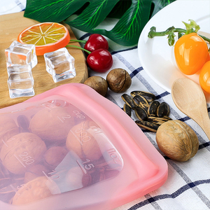 BPA-Miễn phí Silicone tái sử dụng Zip khóa chân không con dấu Túi lưu trữ thực phẩm thuận tiện thân thiện với môi căng nắp có nắp đậy nắp chai đóng cửa - Product Image 4