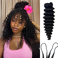 Extensions de cheveux humains péruviens pré-bouclées, ondulées profondes, bouclées au crochet, 22 pouces, bouclées crépues, sans nœuds, avec pointe effilée, réutilisables, micro-liens, toutes utilisations