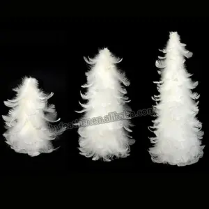Оптовая продажа производитель ручной работы изящный стиль 12 дюймов Высота перо дерево белая новогодняя елка для украшения рождественской вечеринки