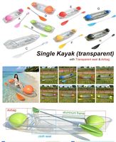 Kayak monoplace PC avec siège transparent, sac flottant et kit de réparation pour lac, directement de Chine, Lumark, résistant aux UV