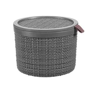 กล่องเก็บของ Curver ทรงกลม2L พร้อมฝาปิดปอกระเจารีไซเคิลแอนทราไซต์ - Product Image 1