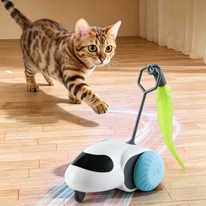 Giocattolo per <span class=keywords><strong>Gatti</strong></span> con LED Lampeggiante e Direzione Automatica, Accessorio con Piuma Staccabile per <span class=keywords><strong>Gatti</strong></span> da Interno di Tutte le Razze, Giocattoli Morbidi - Product Image 5