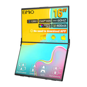 Eimio accepte les commandes personnalisées d'écrans doubles pour ordinateur <span class=keywords><strong>portable</strong></span> de 16 pouces, 60 Hz, 2,5K, <span class=keywords><strong>double</strong></span> écran, extension d'écran <span class=keywords><strong>double</strong></span>, <span class=keywords><strong>deux</strong></span> écrans LCD - Product Image 1