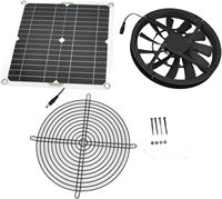 Ventilateur d'évacuation solaire 10 pouces 100W étanche en plastique sphérique 3000 tr/min Mini ventilateur pour serre, poulailler, niche pour chien, camping
