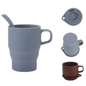 定制可重复使用的玻璃咖啡杯马克杯，带硅胶/软木塞盖和套筒，带开口顶部的玻璃旅行杯