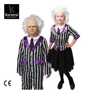 ODM vente entière <span class=keywords><strong>Halloween</strong></span> garçon noir et blanc rayé costume comédie drôle film Costume Cosplay ensemble pour enfants démon Joker - Product Image 1