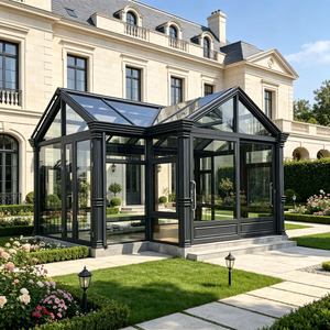 Pavillon de jardin modulaire triangulaire vitré en aluminium, résistant aux intempéries, pour balcon, <span class=keywords><strong>terrasse</strong></span>, véranda, maison en verre, villa, hôtel, mur-rideau - Product Image 5