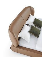 Lit double de style moderne lit rembourré en bois et en cuir pour hôtel, lit durable écologique au design