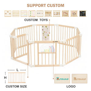 Parc de jeu pliable en bois pour enfants, grande taille, avec <span class=keywords><strong>porte</strong></span>, idéal pour chambre de bébé et salon – Vente en gros personnalisée - Product Image 4