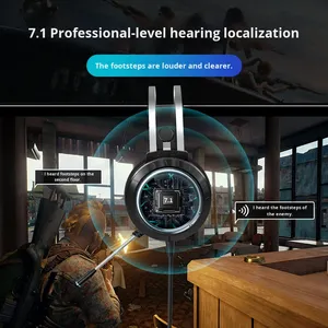 <span class=keywords><strong>Casque</strong></span> de jeu sur ordinateur avec éclairage RVB et ENC pour ordinateur de bureau/ordinateur portable/USB/microphone <span class=keywords><strong>filaire</strong></span>/<span class=keywords><strong>téléphone</strong></span> portable 7.1 canaux - Product Image 3
