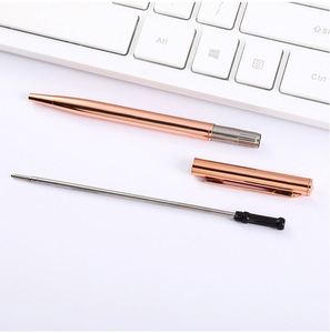Bolígrafo de Metal Delgado de Lujo Premium, Color Oro Rosa y Plata, Logotipo Personalizado, Ancho de Escritura de 0.5 mm, para Hotel u Oficina - Product Image 3