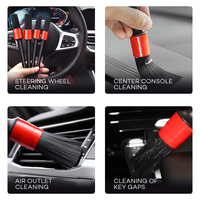 Ensemble de 5 brosses de nettoyage pour voiture, outils de lavage automobile pour tableau de bord, sortie d'air, accessoires intérieurs
