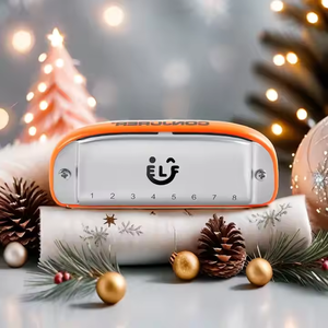 CONJURER <span class=keywords><strong>Harmonica</strong></span> 8 trous pour débutants Instrument diatonique blanc portable dans une petite boîte en fer pour la performance en solo Cadeau cadeau - Product Image 4