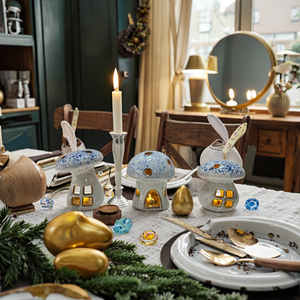 <span class=keywords><strong>Casa</strong></span> in ceramica con LED o portacandele per decorazione da tavolo Tealight per oggetti decorativi primavera e pasqua - Product Image 4