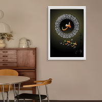 Coran lettre arabe calligraphie impressions sur toile abstraite huile conception islamique mur Art aquarelle musulman calligraphie peintures