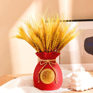 Bolsa de dinero de la suerte de estilo chino, adornos de figuritas de trigo dorado con letras fu, bolsa de la suerte para decoración de armario de Tv para el hogar - Product Image 2