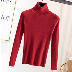 <span class=keywords><strong>Pull</strong></span> Col Roulé Tricoté Chaud en Côte pour Femme – Printemps, Automne, Hiver - Product Image 4
