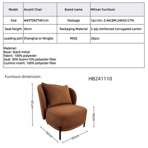 Modern Luxury Living Room Furniture Accent <b>Chair</b> with Boucle Fabric and Black Metal Legs for Bedroom Apartment Hotel - Product Image 6