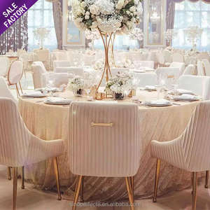 Silla de Comedor Redonda Apilable de Acero Inoxidable Dorado de Buena Calidad, Silla Económica de Acero Inoxidable para Bodas y Eventos - Product Image 1