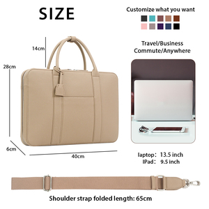 Cossni Factory Outlet de cuero genuino patrón de guijarros bolsas para ordenador portátil bolsas de conferencia con logotipo personalizado bolso para ordenador portátil para MacBook/Pad - Product Image 5