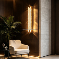 Applique murale de luxe en cristal long, dorée, à LED, luminaire décoratif pour villa, salon, hall d'hôtel, chambre, couloir