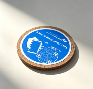 สติกเกอร์ NFC RFID ชิปสมาร์ทคอร์กธรรมชาติสำหรับร้านกาแฟ ร้านอาหาร แตะเพื่อติดตาม ทำธุรกิจโซเชียลมีเดียแบบออฟไลน์ - Product Image 1