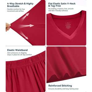 Conjuntos de ropa de estar por casa de 2 piezas con logo personalizado, pijamas de bambú de verano para mujer, fabricante de ropa de dormir de Vietnam - Product Image 3