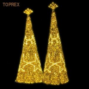 Nouvel An Centre Commercial Personnalisable Led Motif Lumière Étoile À Cinq Branches Décoré Chaud Éclairé Géant Cône Led Arbres De Noël - Product Image 6