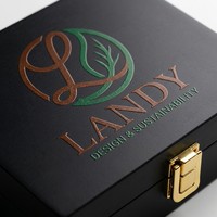 Boîte à capsules de café Landy compacte en bois noir mat, rectangulaire, gravée, de qualité supérieure, avec 4+1 emplacements, organiseur de dosettes, coffret de rangement, vente en gros
