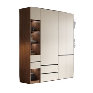 Armario <span class=keywords><strong>de</strong></span> Dormitorio Moderno y Sencillo <span class=keywords><strong>de</strong></span> Madera Maciza y Aglomerado con 4 Estantes y Cajones para Muebles <span class=keywords><strong>de</strong></span> Sala <span class=keywords><strong>de</strong></span> Estar - Product Image 5