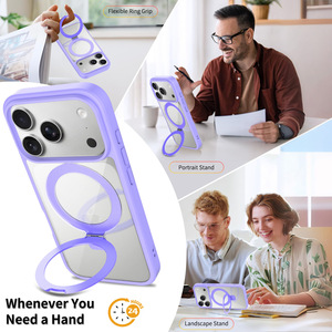 Funda para iPhone 17 Pro, transparente con tacto de piel, magnética dos en uno, de cobertura total y a prueba de golpes - Product Image 5