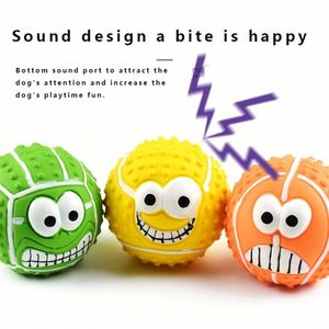 Nuevo Juguete para Mascotas 2025, Pelota de Látex con Sonido y Diseño de Perro Sonriente para Masticar y Entretenimiento, Limpia los Dientes - Product Image 2