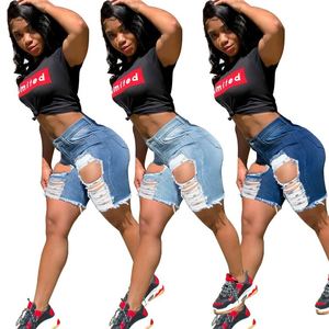 S-3XL 2021 Nuovi Shorts in <span class=keywords><strong>Jeans</strong></span> alla Moda per Donne, <span class=keywords><strong>Strappati</strong></span> ed Elasticizzati, Pantaloni in Denim Taglie Forti - Product Image 1