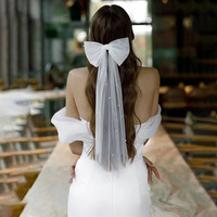 55 cm perle chaude strass voiles de mariée mariage arc voile pinces à cheveux mariée cheveux accessoires