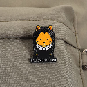 漫画猫ブローチエナメルピンハロウィーンスピリットボブキャット猫ブローチラペルバッジバックパックジュエリーギフト卸売ピン - Product Image 3