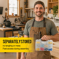 Kit d'assortiment de 161 crochets à vis colorés en forme de point d'interrogation avec vis, ensemble de quincaillerie murale