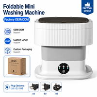 Machine à laver mini pliable 10L en gros avec cuve en plastique, lavage et essorage tout-en-un pour sous-vêtements, portable pour la maison