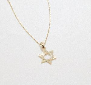 Ngôi sao vàng của David Vòng cổ <span class=keywords><strong>14k</strong></span> ngôi sao vàng rắn của David Vòng cổ jewish tối giản handmade trang sức vòng cổ cho phụ nữ - Product Image 2