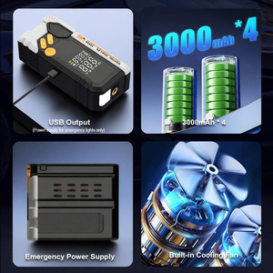 Inflador de Neumáticos Portátil de 12V, Arrancador de Emergencia, Compresor de Aire con Pantalla Digital, Batería de 3000mAh, Luz LED, Banco de Energía USB - Product Image 6