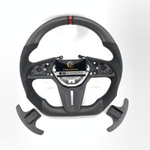 Volant en fibre de carbone de qualité supérieure, prix d'usine, pour GTR 2017+, design à fond plat, fibre de carbone véritable - Product Image 1