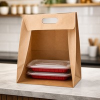 Custom Logo Disposable Food Container 300ml Red Rectangular Plastic Box with Lid for Professional Catering