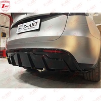 Kit carrosserie Z-ART noir brillant pour Tesla Model Y : Lame avant + Lame arrière, Aileron avant + Jupes latérales, Kit diffuseur