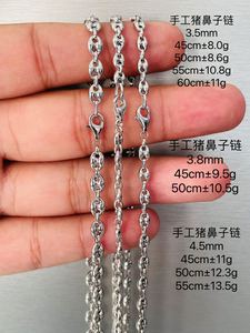 Xinfly Collier ras-de-cou demi-creux en or véritable 18 carats, chaîne à maillons en forme de nez de cochon, bijoux fins pour femmes et hommes 3.5mm 3.8mm 4.5mm - Product Image 6