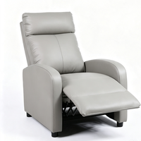 Fauteuil inclinable manuel moderne en similicuir PU à dossier haut avec structure en bois pour salon