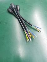Conector Circular JH Brand M16 de 3 Pines IP68, Cable de Nylon/PVC de 15 cm, Contactos de Aleación de Cobre Chapados en Oro, Sensor Impermeable LED, 15A