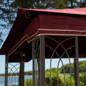 Soffitto di ricambio per padiglione da giardino esterno impermeabile, rosso vino con prese d'aria, sostituire il gazebo per terrazza capannone - Product Image 2