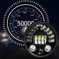 HYNBYZJ Nouveau produit moto phare Halo Anneau Angle Eye feux de croisement blanc jaune lumières 7 pouces rond led phare