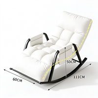Fauteuil à bascule moderne en cuir réglable en 5 positions avec accoudoirs, design chaise longue pour salon, chambre ou hôtel